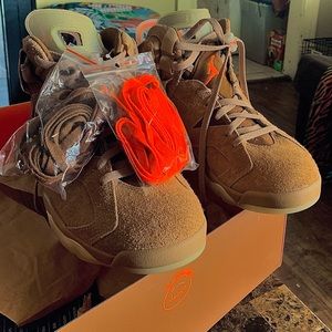 Retro Jordan 6 size 12 color tan British khaki by Travis Scott cactus jacks
